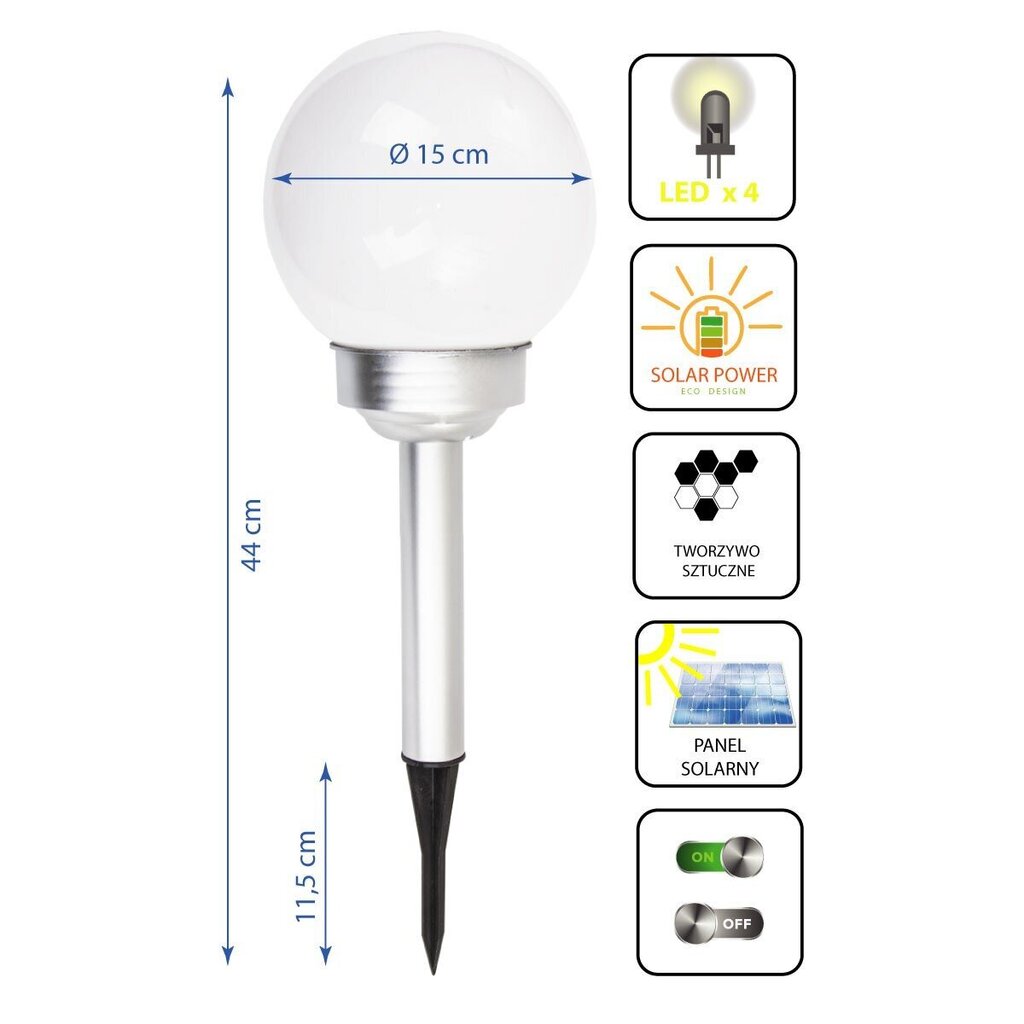 Saules lodveida lampa, 15x44 cena un informācija | Āra apgaismojums | 220.lv