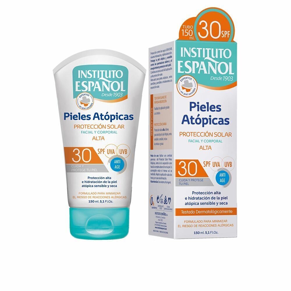 Saules bloķēšanas līdzeklis Instituto Español Atopiskā āda SPF 30 (150 ml) cena un informācija | Sauļošanās krēmi | 220.lv