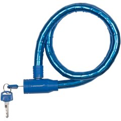 Spirālveida velosipēda slēdzene ar atslēgu Dunlop, 18 mm x80 cm, zila cena un informācija | Velo slēdzenes | 220.lv