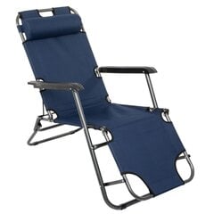 Складной стул с подголовником, темно-синий цена и информация | Туристическая мебель | 220.lv