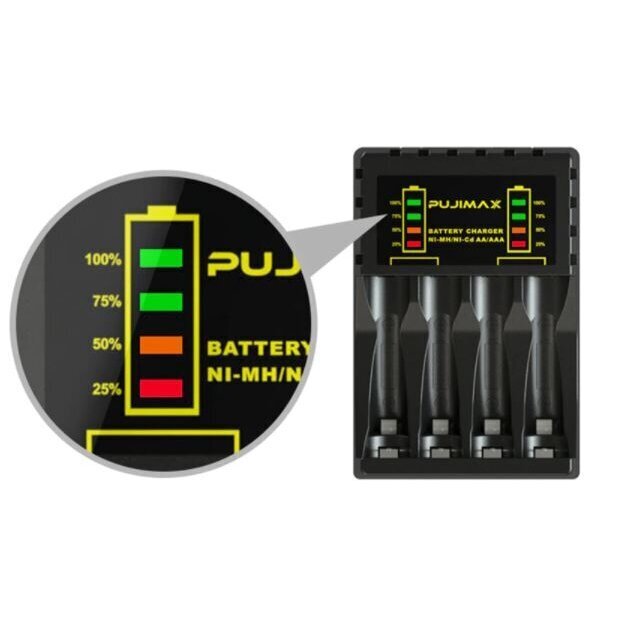 Lādētājs AA un AAA baterijām - 4 gab. cena un informācija | Akumulatori, lādētāji un piederumi | 220.lv