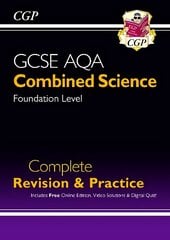 GCSE Combined Science AQA Foundation Complete Revision & Practice w/ Online Ed, Videos & Quizzes cena un informācija | Grāmatas pusaudžiem un jauniešiem | 220.lv