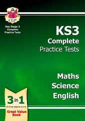 KS3 Complete Practice Tests - Maths, Science & English: Science, Maths and English cena un informācija | Grāmatas pusaudžiem un jauniešiem | 220.lv