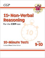 11plus CEM 10-Minute Tests: Non-Verbal Reasoning - Ages 9-10 (with Online Edition) cena un informācija | Izglītojošas grāmatas | 220.lv