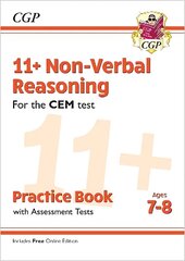 11plus CEM Non-Verbal Reasoning Practice Book & Assessment Tests - Ages 7-8 (with Online Edition) cena un informācija | Izglītojošas grāmatas | 220.lv