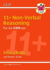 11plus CEM Non-Verbal Reasoning Study Book (with Parents' Guide & Online Edition) cena un informācija | Izglītojošas grāmatas | 220.lv