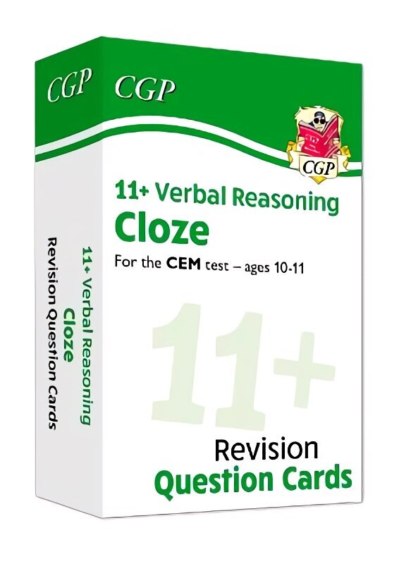 11plus CEM Revision Question Cards: Verbal Reasoning Cloze - Ages 10-11 cena un informācija | Izglītojošas grāmatas | 220.lv