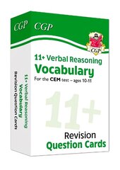 11plus CEM Revision Question Cards: Verbal Reasoning Vocabulary - Ages 10-11 cena un informācija | Izglītojošas grāmatas | 220.lv