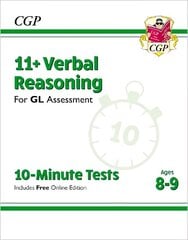 11plus GL 10-Minute Tests: Verbal Reasoning - Ages 8-9 (with Online Edition) cena un informācija | Izglītojošas grāmatas | 220.lv