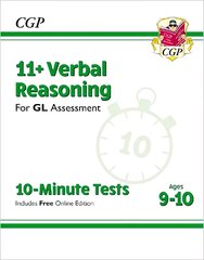 11plus GL 10-Minute Tests: Verbal Reasoning - Ages 9-10 (with Online Edition) cena un informācija | Izglītojošas grāmatas | 220.lv