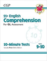 11plus GL 10-Minute Tests: English Comprehension - Ages 9-10 (with Online Edition) cena un informācija | Svešvalodu mācību materiāli | 220.lv