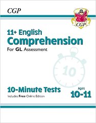 11plus GL 10-Minute Tests: English Comprehension - Ages 10-11 (with Online Edition) cena un informācija | Svešvalodu mācību materiāli | 220.lv