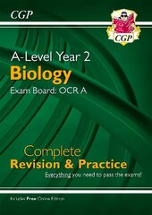 A-Level Biology: OCR A Year 2 Complete Revision & Practice with Online Edition cena un informācija | Izglītojošas grāmatas | 220.lv