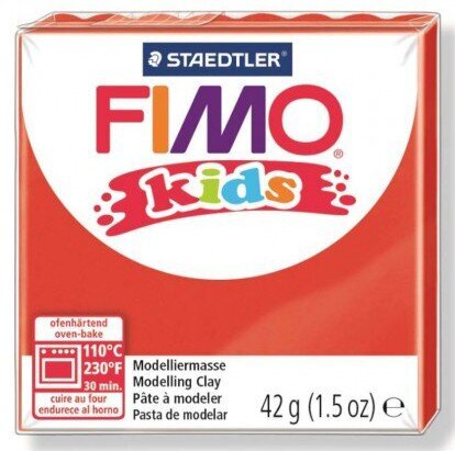 Polimērmāls bērniem FIMO, sarkana krāsa, 42 g cena un informācija | Modelēšanas un zīmēšanas piederumi | 220.lv