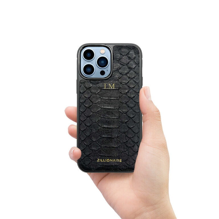 ZILLIONAIRE iPhone 13 Pro Max (6,7″) Python ādas apvalks – Melns cena un informācija | Telefonu vāciņi, maciņi | 220.lv