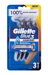 Gillette Blue3 Comfort skuveklis vīriešiem 3 gab. cena un informācija | Gillette Smaržas, kosmētika | 220.lv