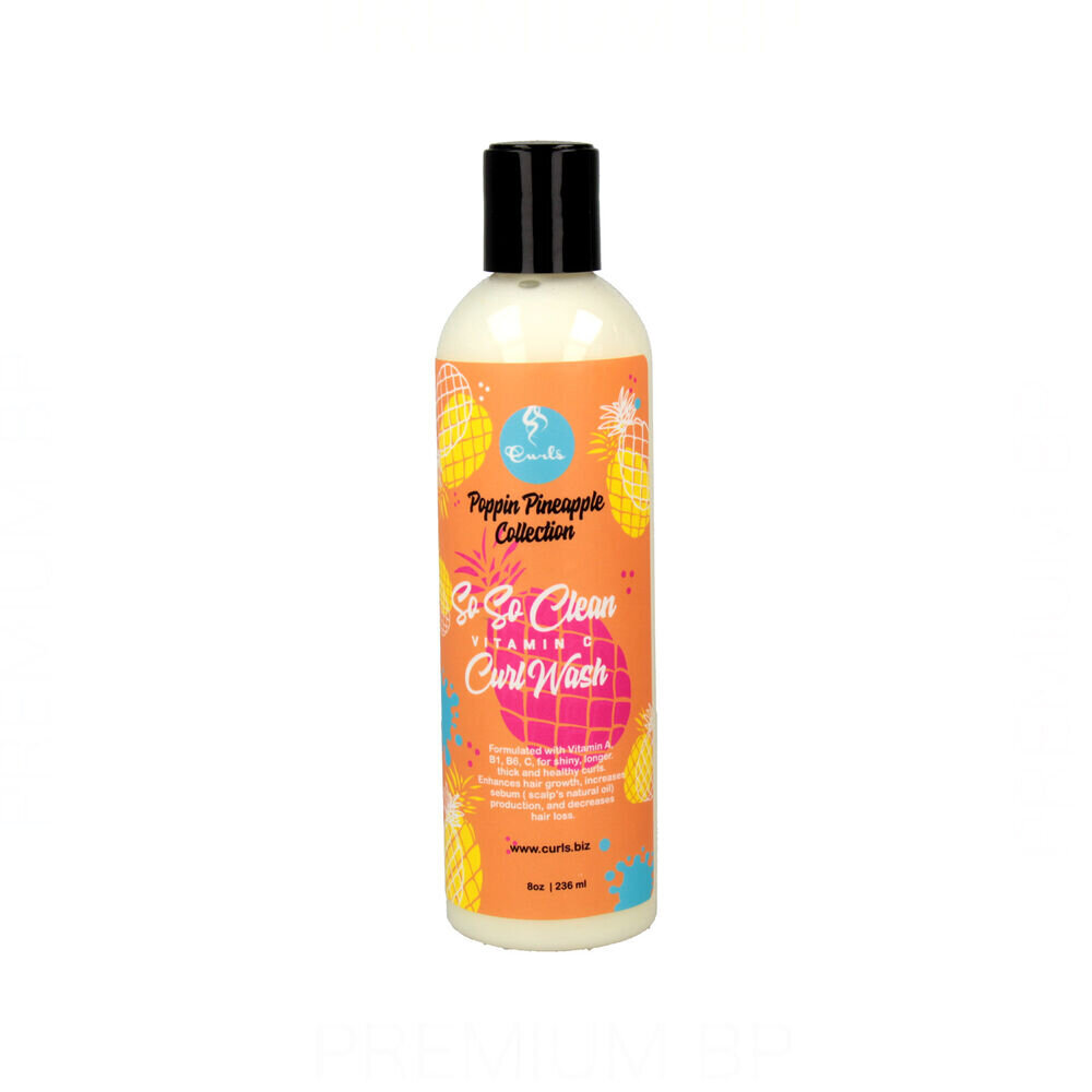 Kondicionieris Curls Poppin Pineapple Collection So So Clean Curl Wash (236 ml) cena un informācija | Matu kondicionieri, balzāmi | 220.lv
