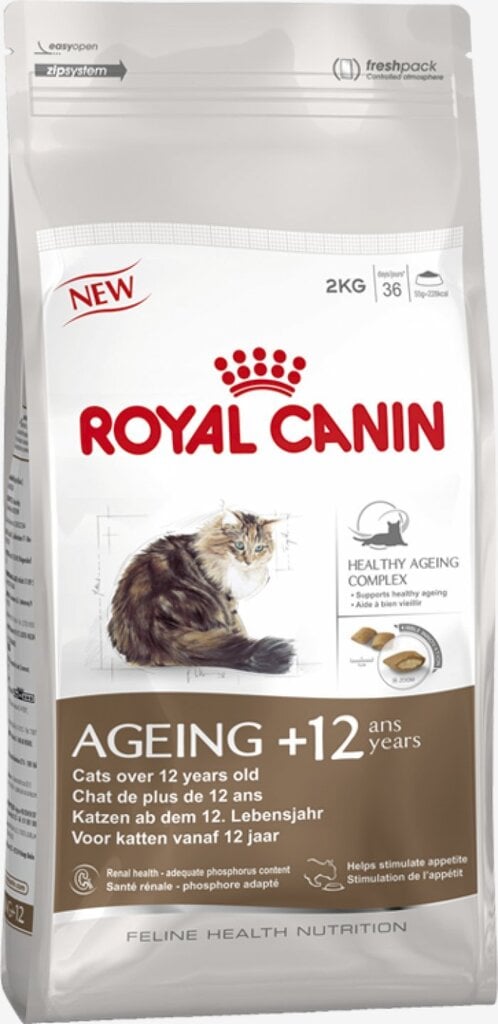 Sausa barība kaķiem Royal Canin Ageing +12, 2 kg цена и информация | Sausā barība kaķiem | 220.lv