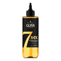 Spēcinoša matu maska Schwarzkopf Gliss 7 Sec Oil Nutritive Oleīnskābe (200 ml) cena un informācija | Matu uzlabošanai | 220.lv
