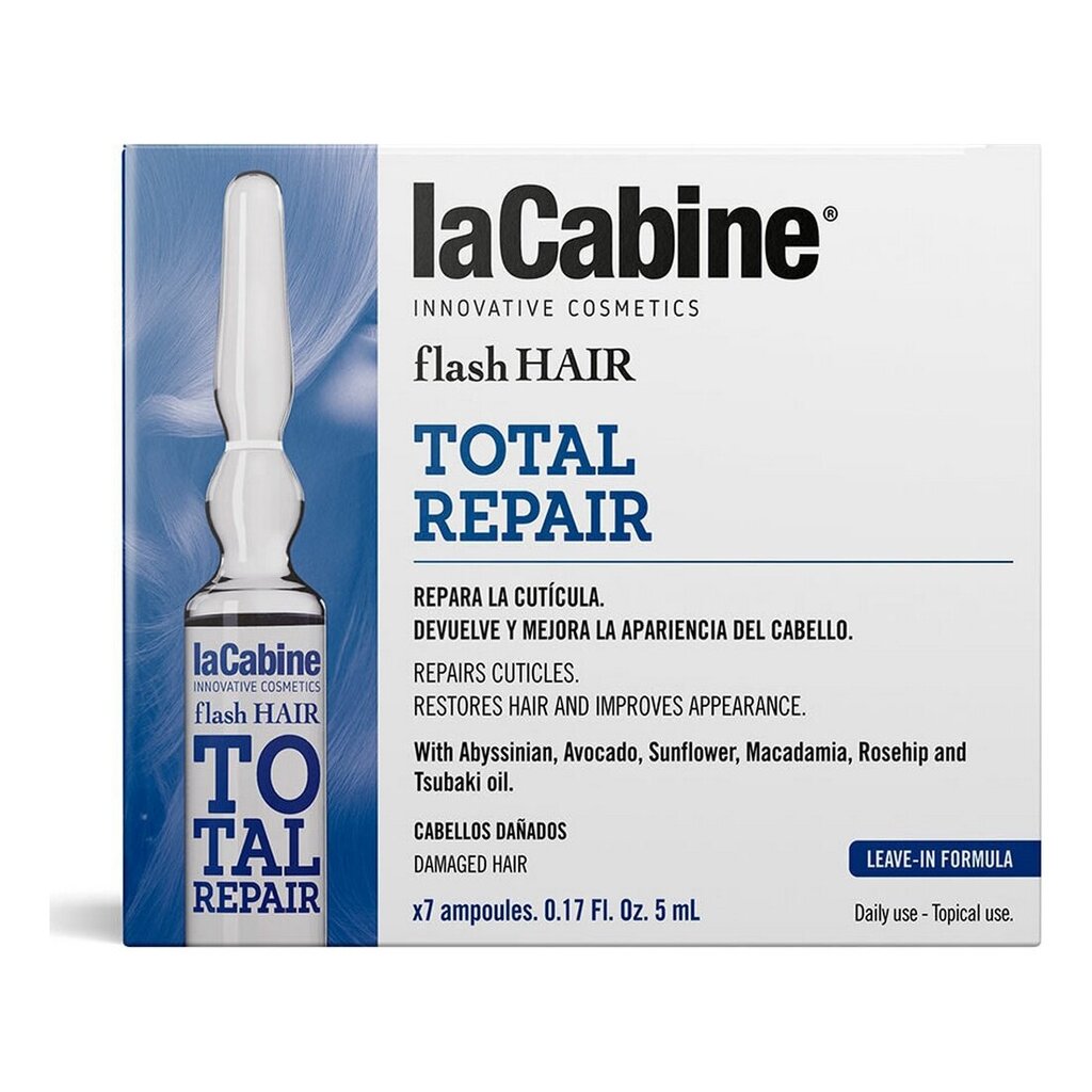 Ampulas pret matu izkrišanu laCabine Flash Hair Spēle Repairing Fluid (7 gab.) cena un informācija | Matu uzlabošanai | 220.lv