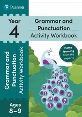 Pearson Learn at Home Grammar & Punctuation Activity Workbook Year 4 cena un informācija | Grāmatas pusaudžiem un jauniešiem | 220.lv