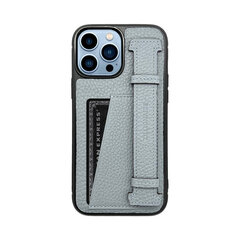 ZILLIONAIRE iPhone 13 Pro (6,1″) Pebbled Finger Pocket ādas apvalks – Gaiši zils цена и информация | Чехлы для телефонов | 220.lv
