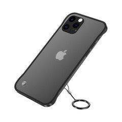 Bezrāmju caurspīdīgs apvalks priekš iPhone 13 (6,1″) – Melns цена и информация | Чехлы для телефонов | 220.lv