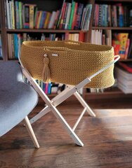 Zīdaiņu gulta Moses basket BOHO Handmade ar statīvu цена и информация | Детские кроватки | 220.lv