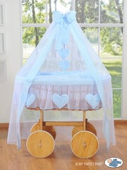 Zīdaiņu gulta Wicker drape crib Deluxe- Amelie blue cena un informācija | Zīdaiņu gultas | 220.lv