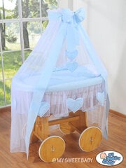 Zīdaiņu gulta Wicker drape crib Deluxe- Amelie blue цена и информация | Детские кроватки | 220.lv