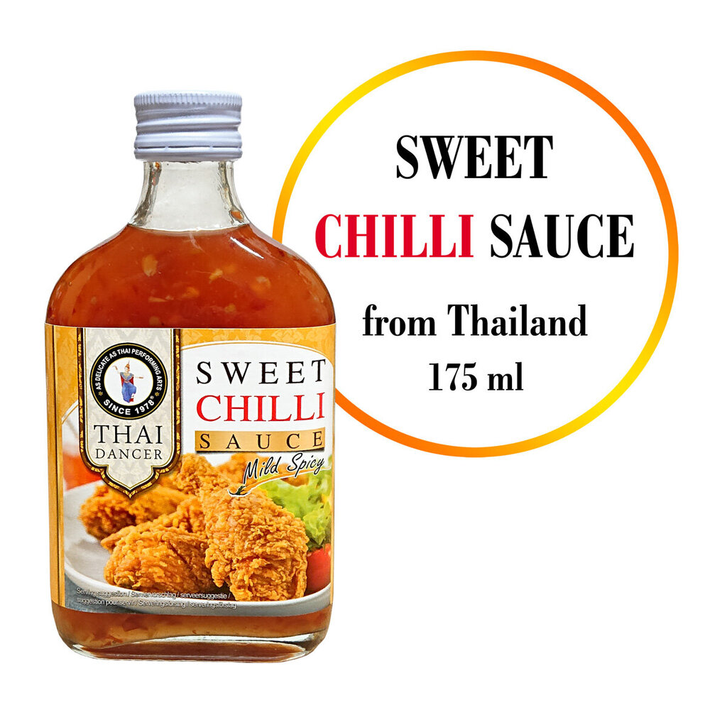 Saldā Čilli mērce, Sweet Chilli Sauce, Thai Dancer, 175 ml. cena un informācija | Mērces | 220.lv