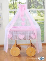 Zīdaiņu gulta Wicker drape crib Deluxe- Amelie pink цена и информация | Детские кроватки | 220.lv