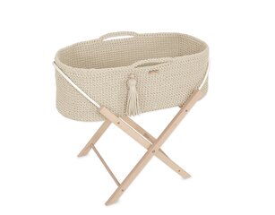 Zīdaiņu gulta Moses basket BOHO Handmade with stand - cream cena un informācija | Zīdaiņu gultas | 220.lv