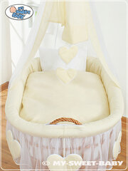 Zīdaiņu gulta Moses Basket/Wicker crib with drape- Amelie cream цена и информация | Детские кроватки | 220.lv