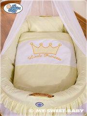 Zīdaiņu gulta Moses Basket/Wicker crib with drape- Little Prince/Princess cream cena un informācija | Zīdaiņu gultas | 220.lv