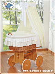 Zīdaiņu gulta Moses Basket/Wicker crib with drape- Bellamy cream cena un informācija | Zīdaiņu gultas | 220.lv