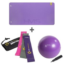 Fitnesa komplekts MFK01 VIOLET YB03 55CM cena un informācija | Vingrošanas paklāji | 220.lv