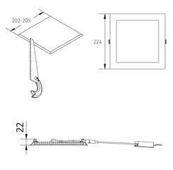 LED lampa MATIS PLUS 19W AC220-240V IP20 4000K 1520 lm 120° cena un informācija | Iebūvējamās lampas, LED paneļi | 220.lv