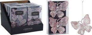 Ziemassvētku eglīšu rotājumu komplekts Butterfly, plastmasas, 2 gab. цена и информация | Елочные игрушки | 220.lv