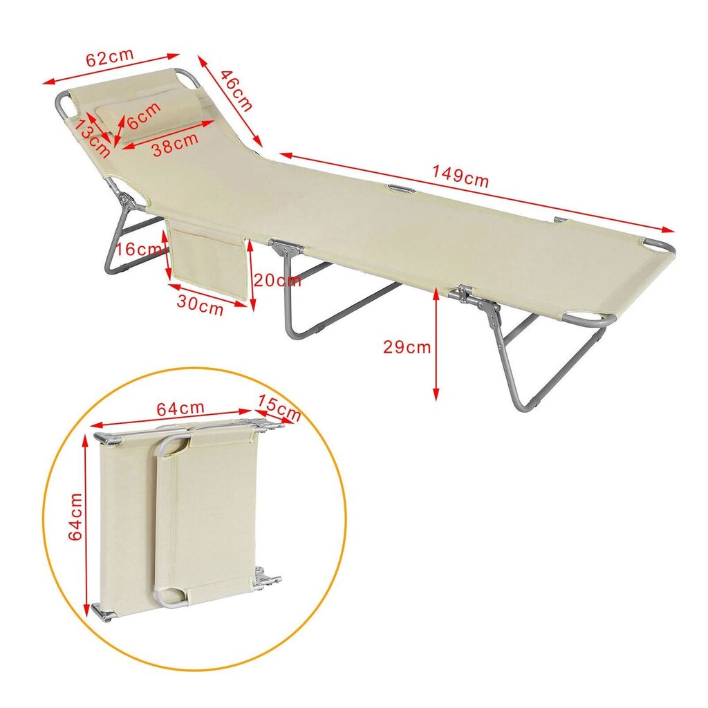 Saliekams kempinga zvilnis, OGS35-SCHx2 cena un informācija | Sauļošanās krēsli | 220.lv