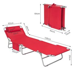 Kempinga atpūtas 2 krēslu komplekts, sarkans, OGS35-Rx2 цена и информация | Шезлонги | 220.lv