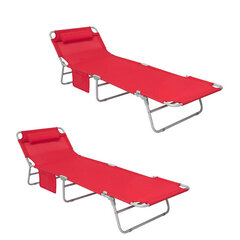 Набор из 2 стульев для кемпинга, красный, OGS35-Rx2 цена и информация | Шезлонги | 220.lv