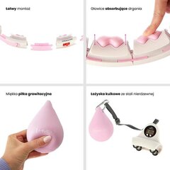 Vingrošanas aplis HHW06 PINK HULA HOOP WITH WEIGHT + COUNTER HMS cena un informācija | Riteņi preses vingrinājumiem | 220.lv