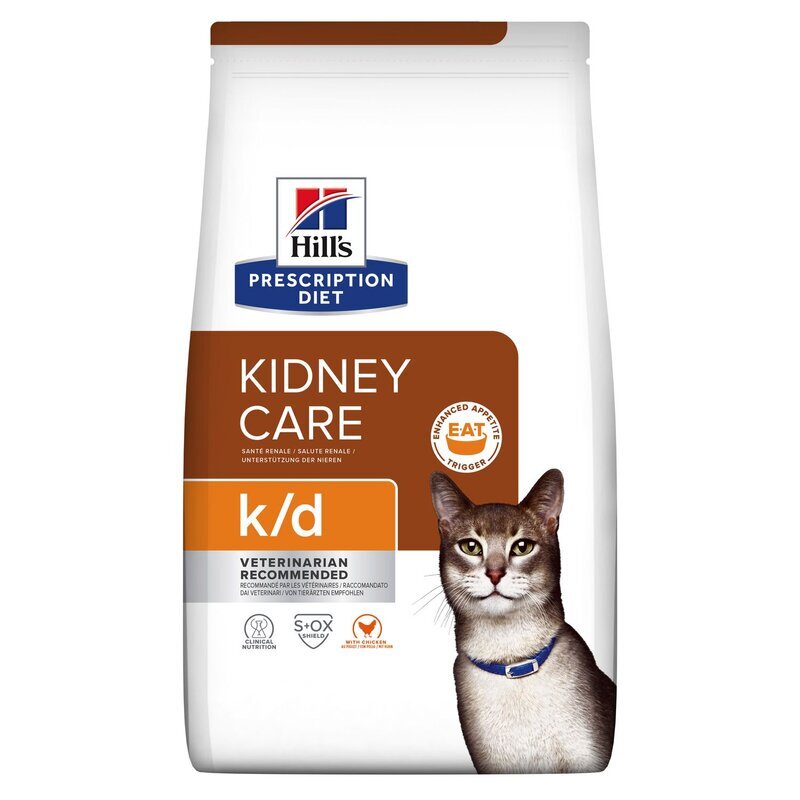 Hill's PD Feline k/d sausā barība kaķiem ar vistu (nieru kopšanai), 3 kg cena un informācija | Sausā barība kaķiem | 220.lv