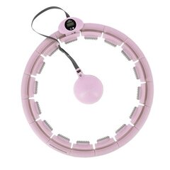 Vingrošanas aplis HHW09 PINK HULA HOOP WITH WEIGHT + COUNTER HMS cena un informācija | Vingrošanas riņķi un nūjas | 220.lv