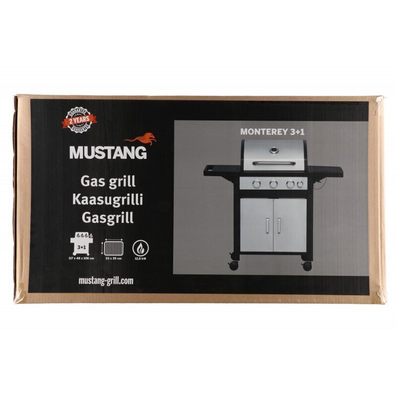 Gāzes grils Mustang Monterey 3+1 SST, 108x118x48 cm cena un informācija | Grili | 220.lv