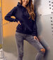 J.Style Džemperis Black 68W02-3 68W02-3/S cena un informācija | Jakas sievietēm | 220.lv