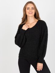 черный пушистый классический свитер с широкими рукавами och bella цена и информация | Женские кофты | 220.lv