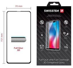 Swissten Ultra Durable Full Face Tempered Glass Aizsargstikls Apple iPhone 14 Plus Melns cena un informācija | Ekrāna aizsargstikli | 220.lv