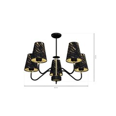 Piekaramā lampa Milagro HERMES Black/Gold 5xE27 цена и информация | Люстры | 220.lv